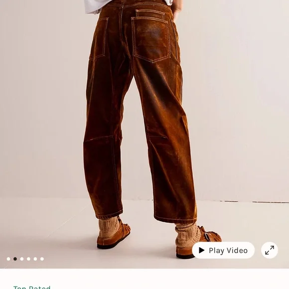 Free People Moxie Burnt Rust Barrel Pants